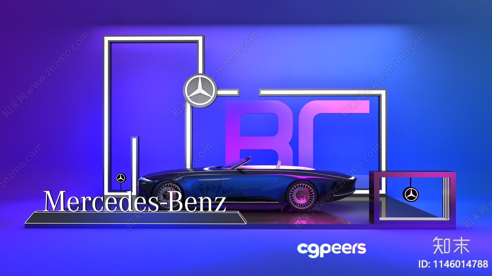 The Single Main Subject Is A Mercedes-Benz Car Characterized By Its Sleek Design 3D Model - 22511 - VRAY Render