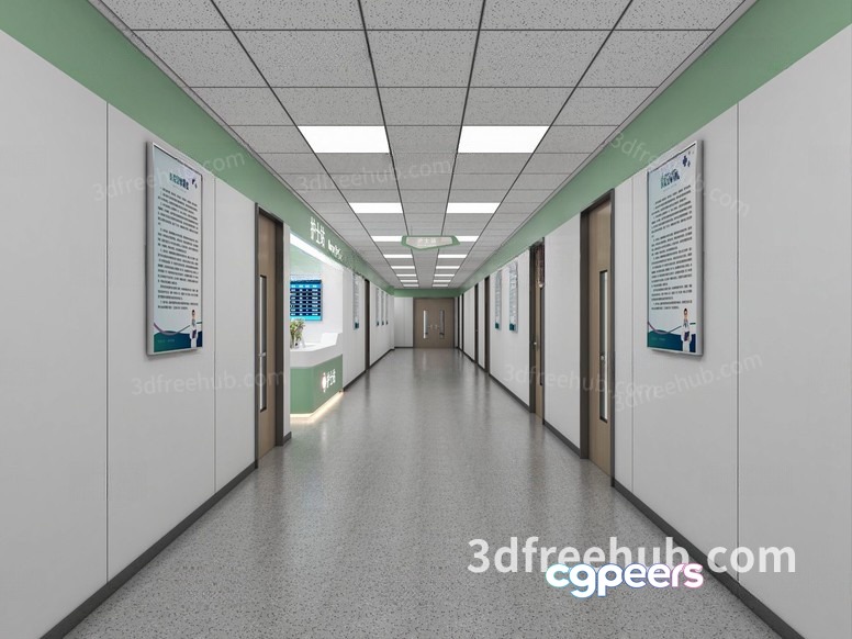 A Long Hallway 3D Model - 20799 - VRAY Render A Long Hallway 3D Model - 20799 - VRAY Render
