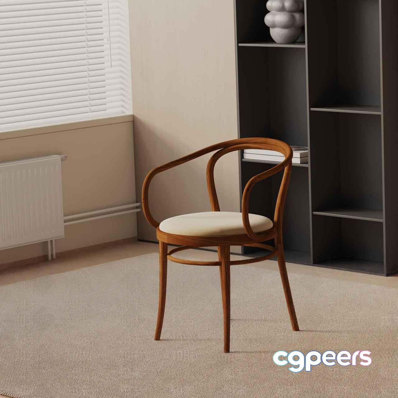 Modern Wooden Chair 3D Model - 1969 - VRAY Render