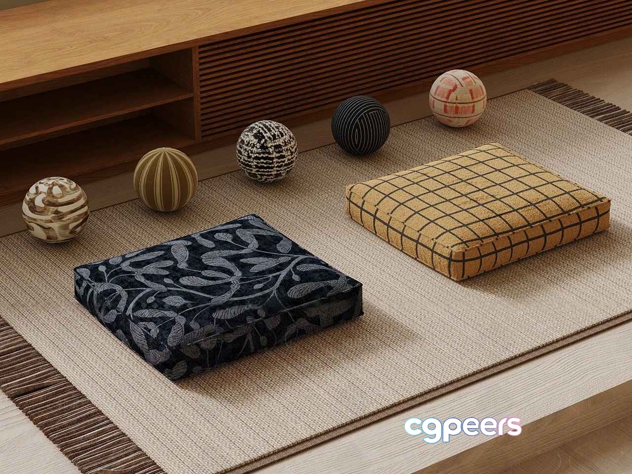 Modern Japanese Room 3D Model - 7069 - VRAY Render