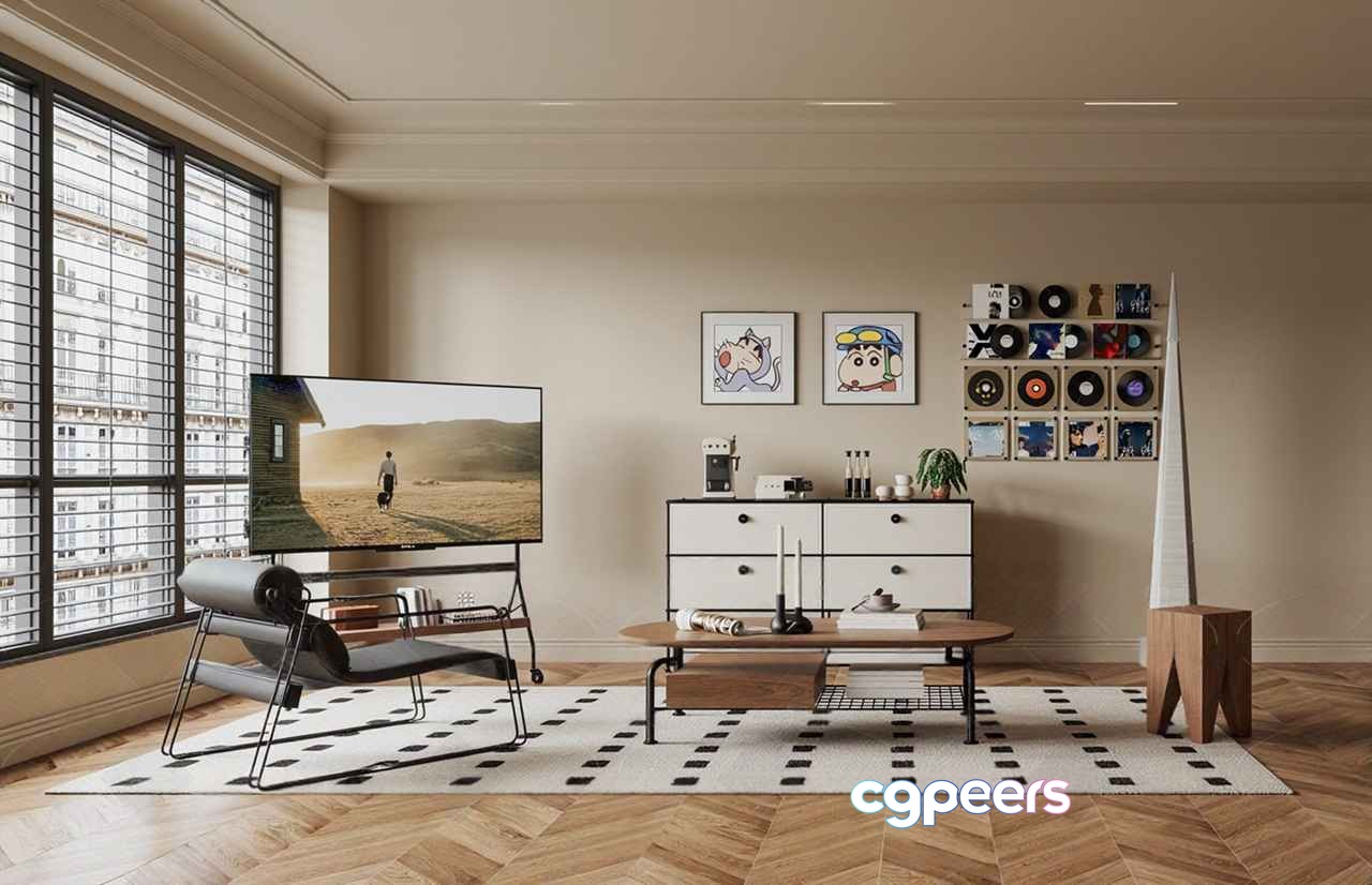 Modern Living Room 3D Model - 5321 - VRAY Render Modern Living Room 3D Model - 5321 - VRAY Render