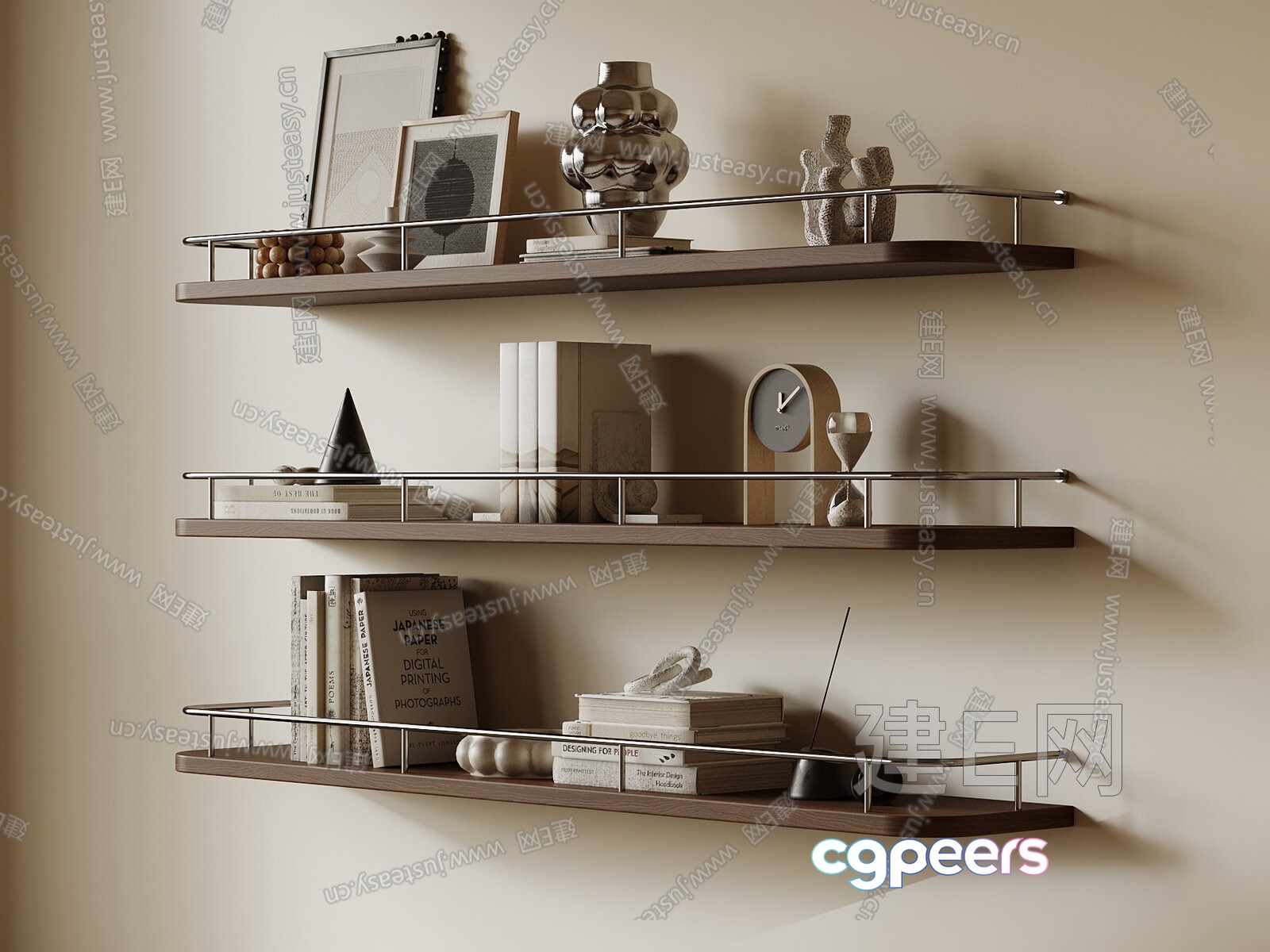 Modern Shelving Unit 3D Model - 4901 - VRAY Render