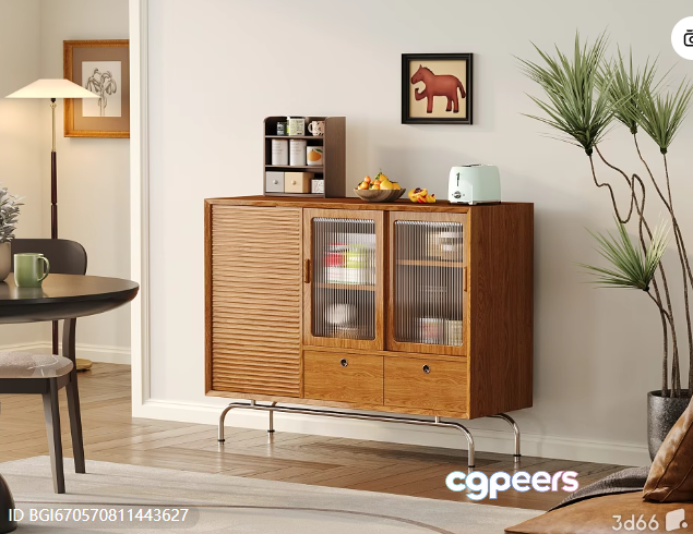 Mid-Century Modern Sideboard 3D Model - 5925 - CORONA Render Mid-Century Modern Sideboard 3D Model - 5925 - CORONA Render