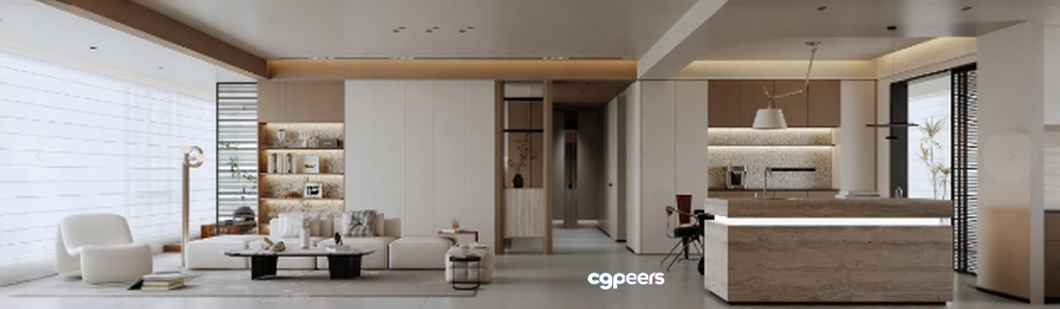 Modern Living Room 3D Model - 10466 - CORONA Render