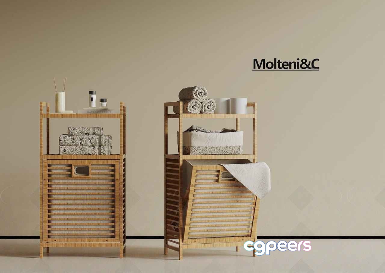 Wooden Storage Units 3D Model - 102 - VRAY Render Wooden Storage Units 3D Model - 102 - VRAY Render