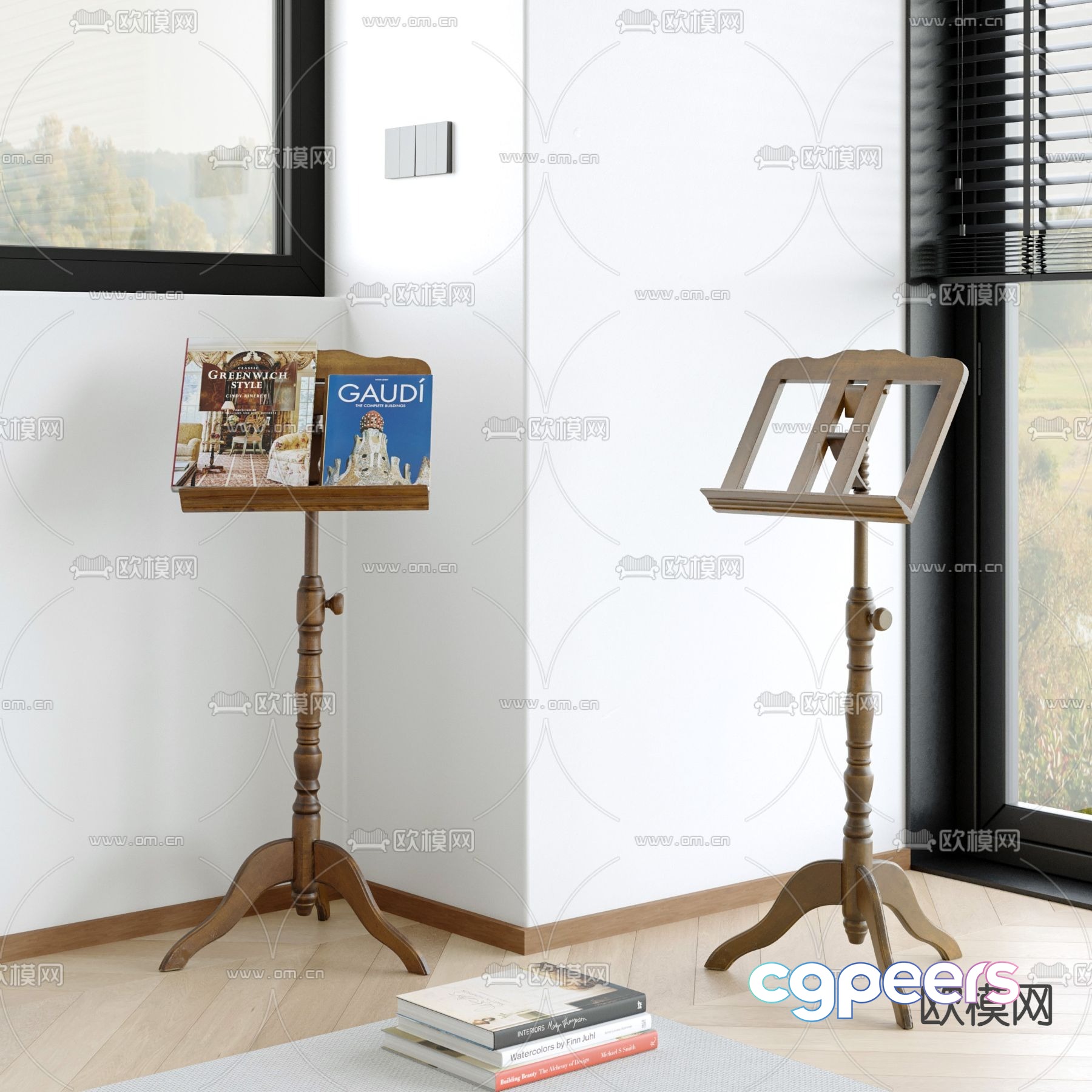 Modern Book Stands 3D Model - 12219 - VRAY Render Modern Book Stands 3D Model - 12219 - VRAY Render