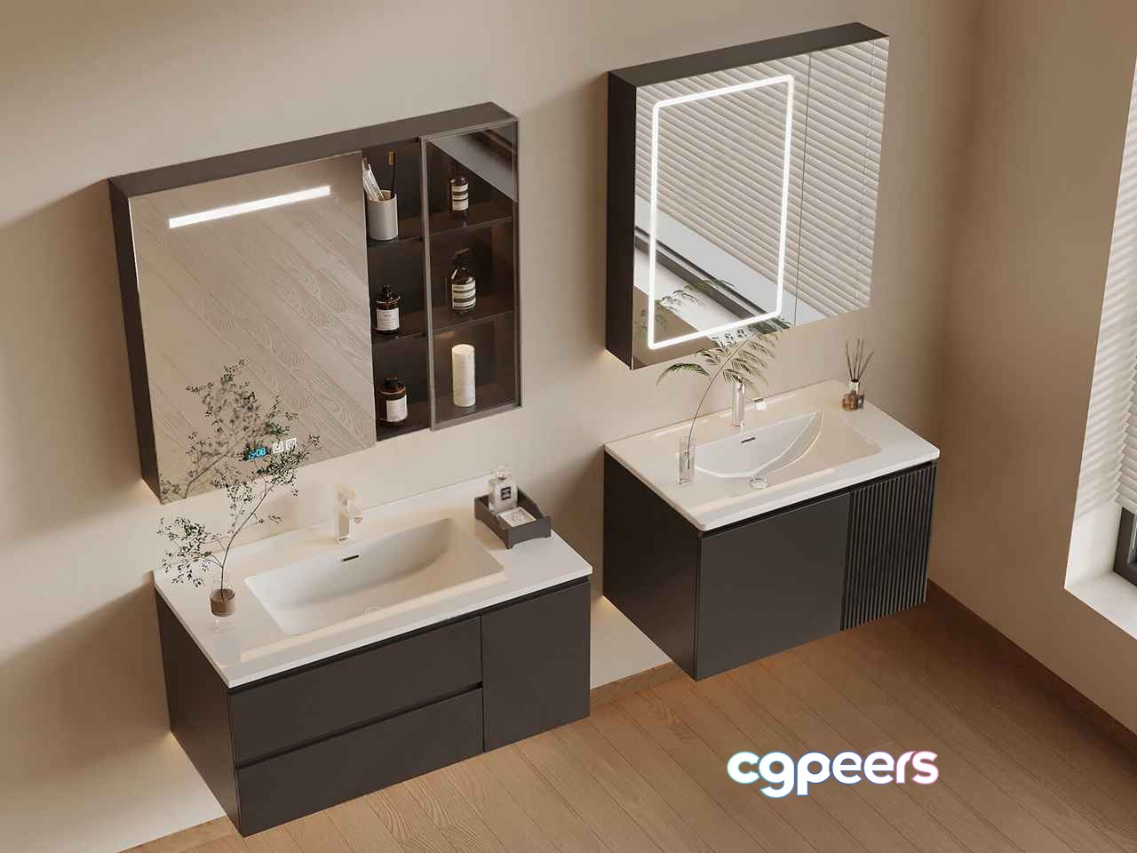 Modern Bathroom Vanity 3D Model - 5984 - VRAY Render Modern Bathroom Vanity 3D Model - 5984 - VRAY Render