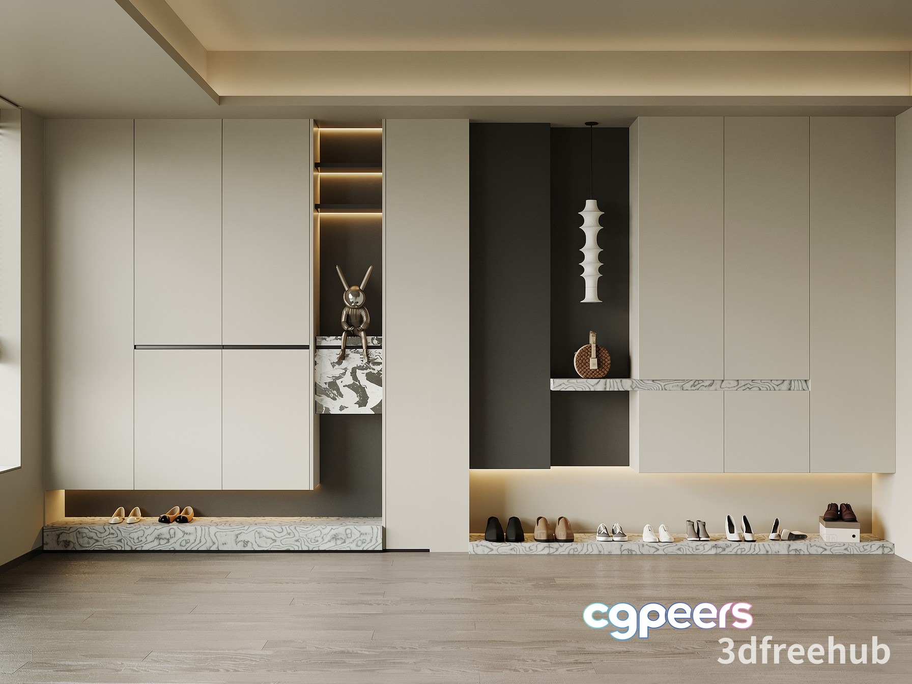 Modern Shoe Storage 3D Model - 19972 - VRAY Render