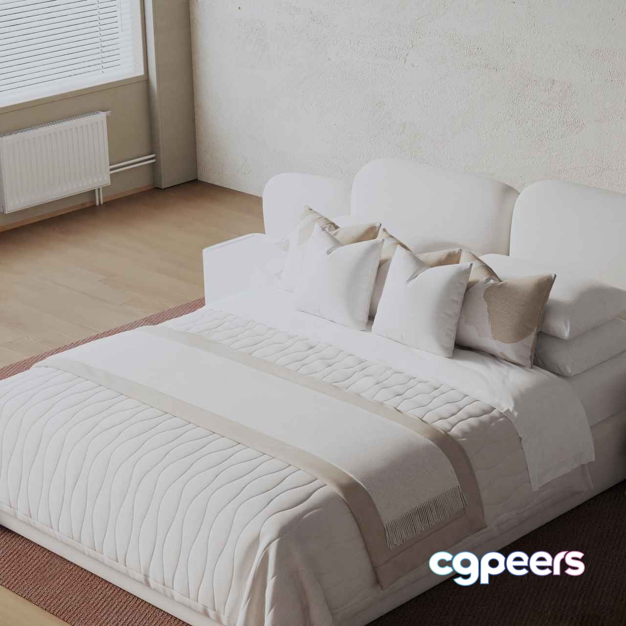 Cozy White Bedroom 3D Model - 673 - VRAY Render