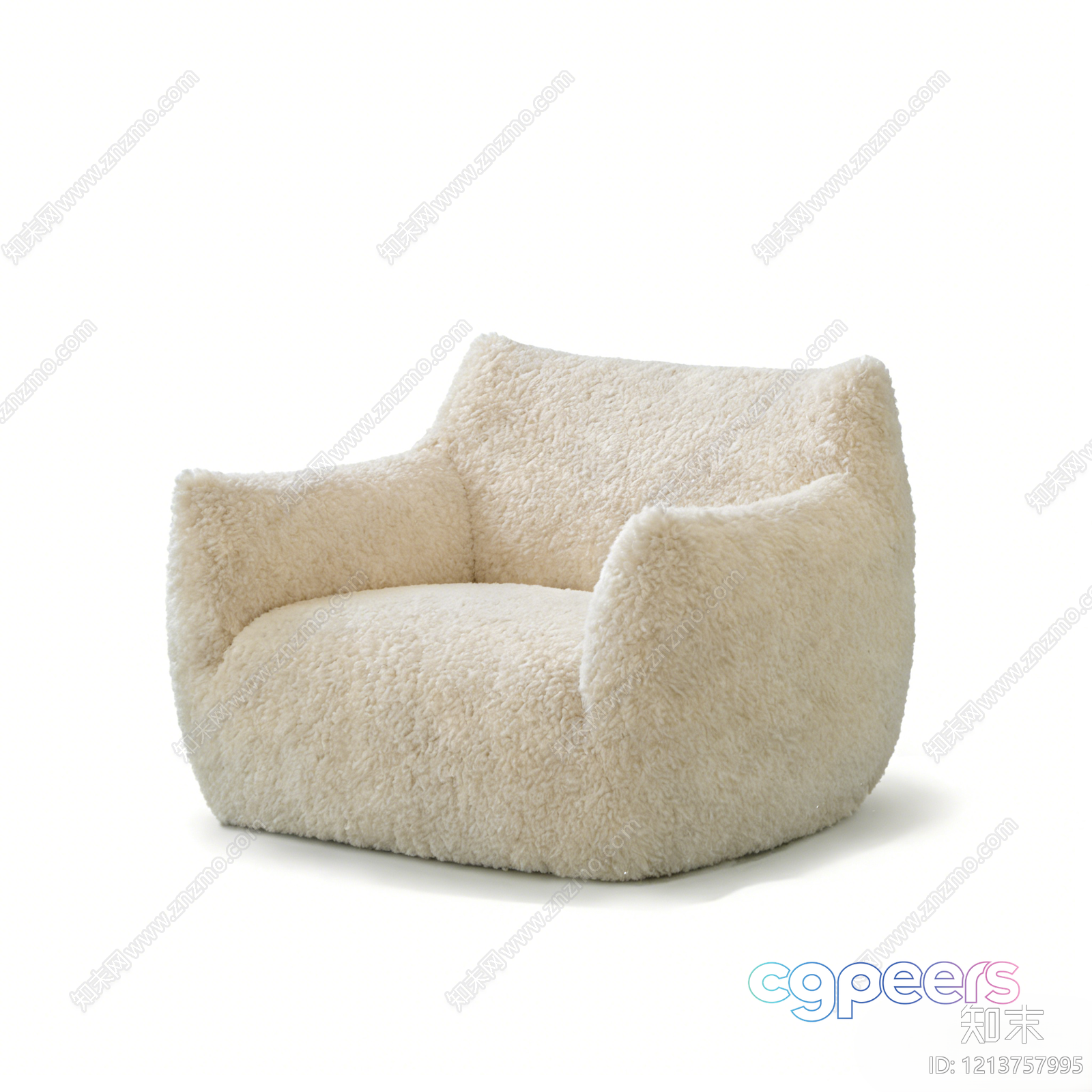 Cozy White Armchair 3D Model - 9988 - VRAY Render Cozy White Armchair 3D Model - 9988 - VRAY Render