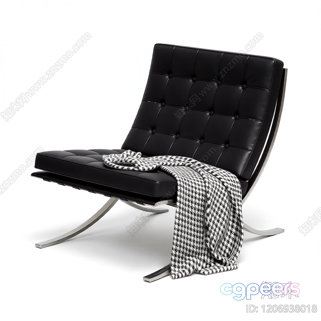 Modern Black Chair 3D Model - 196 - VRAY Render