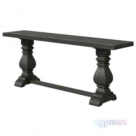 A Dark Gray Table With Ornate Legs 3D Model - 4360 - VRAY Render
