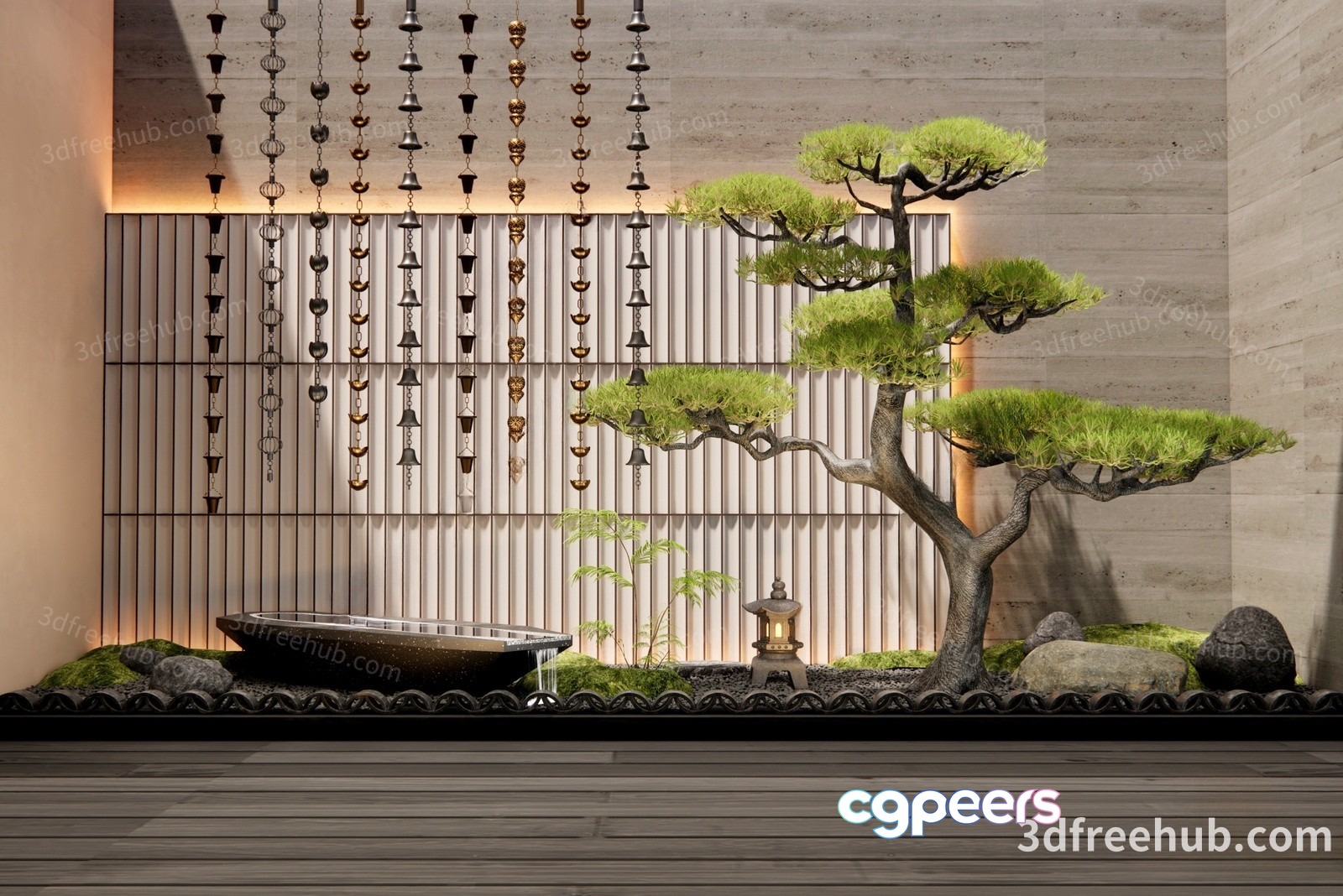 Modern Japanese Garden 3D Model - 22710 - VRAY Render