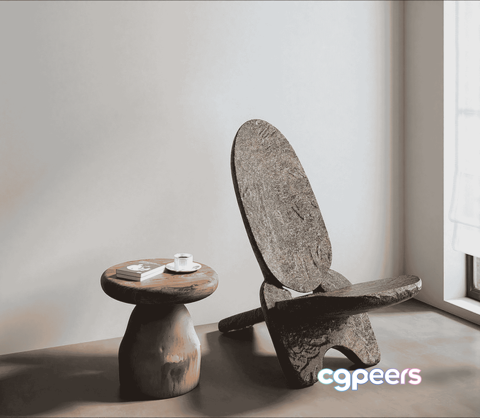 A Minimalist Wooden Chair 3D Model - 10030 - VRAY Render A Minimalist Wooden Chair 3D Model - 10030 - VRAY Render