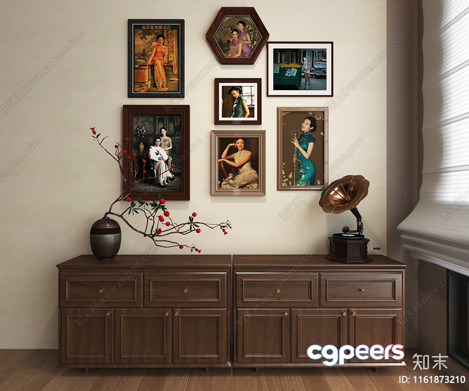 Modern Asian Home Decor 3D Model - 14710 - VRAY Render