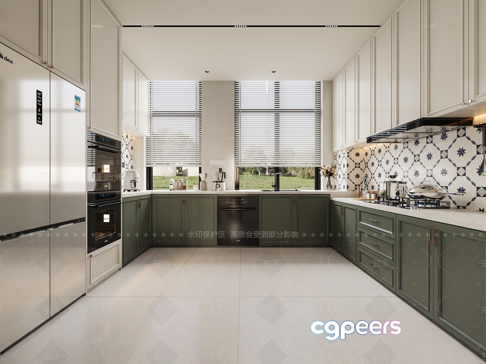 Modern Kitchen 3D Model - 21361 - VRAY Render