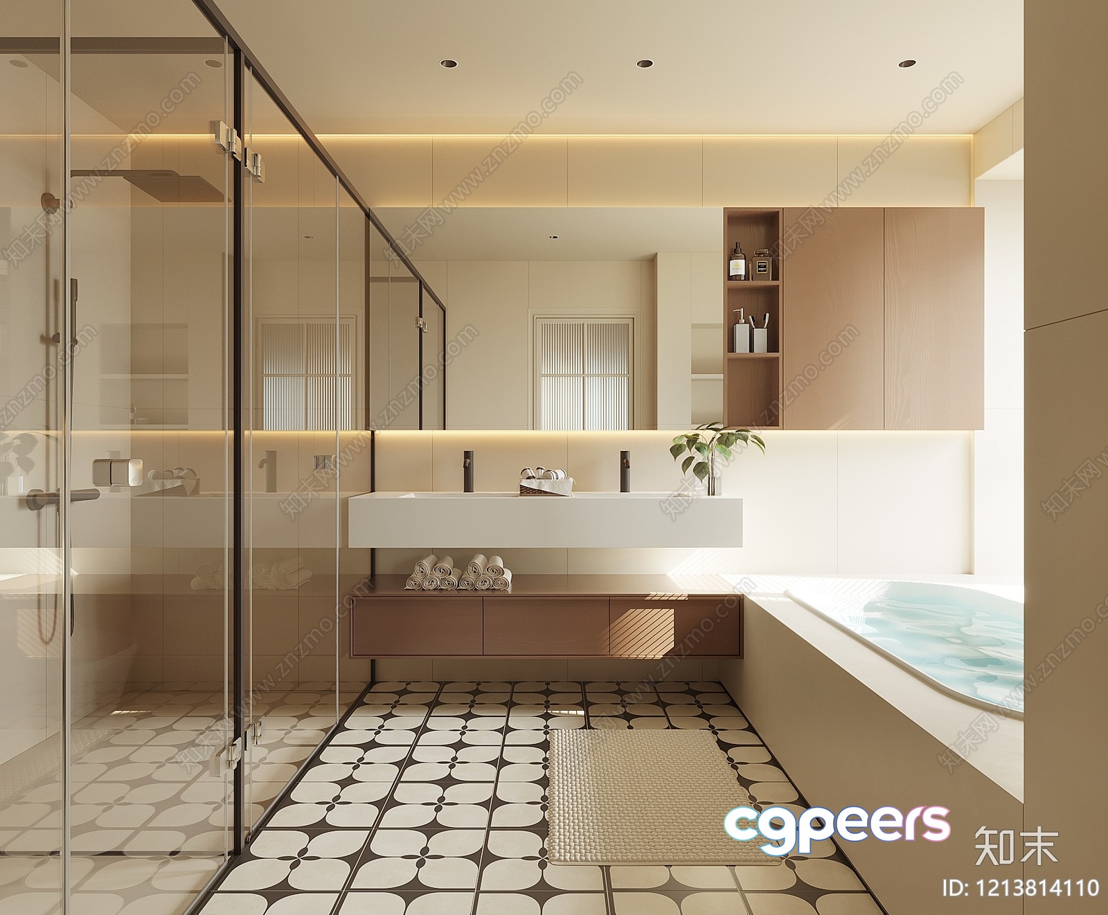 Modern Bathroom 3D Model - 12064 - VRAY Render Modern Bathroom 3D Model - 12064 - VRAY Render
