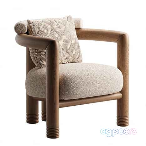 Wooden Armchair 3D Model - 9303 - CORONA Render