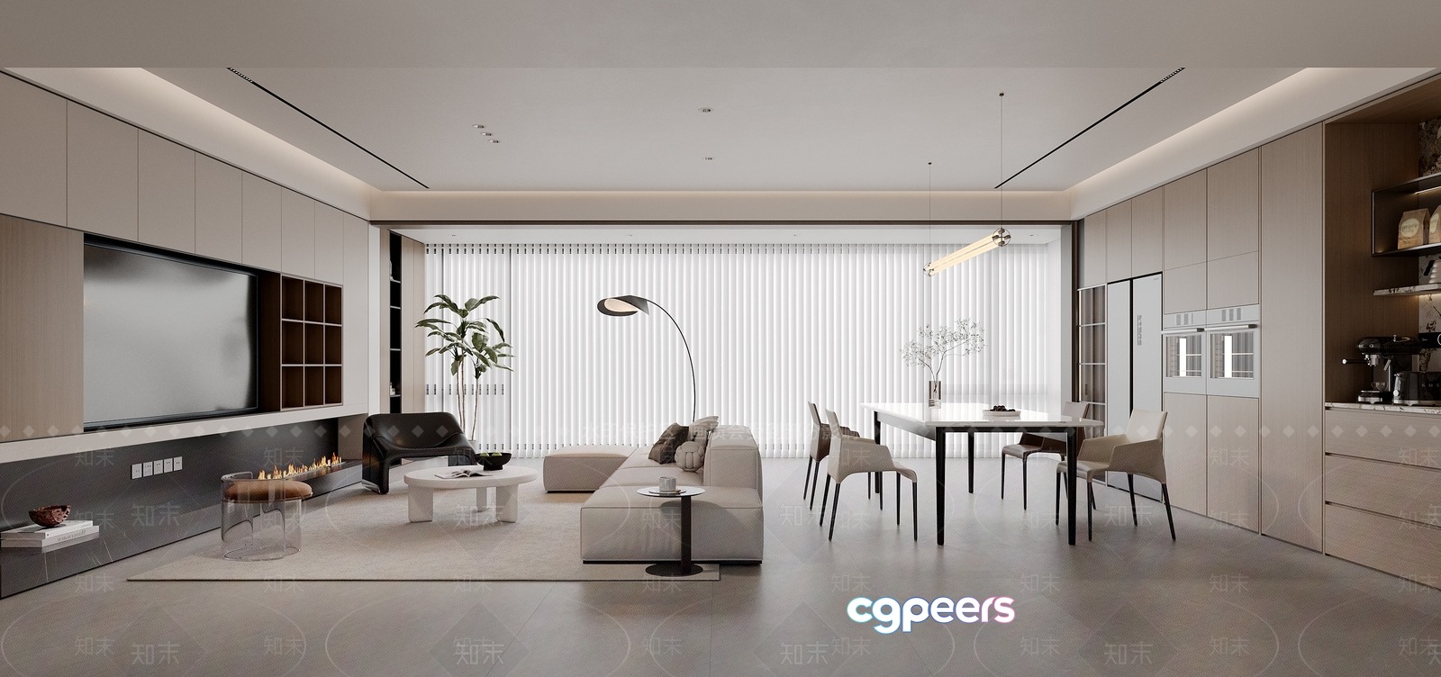 Modern Living Room 3D Model - 10138 - VRAY Render