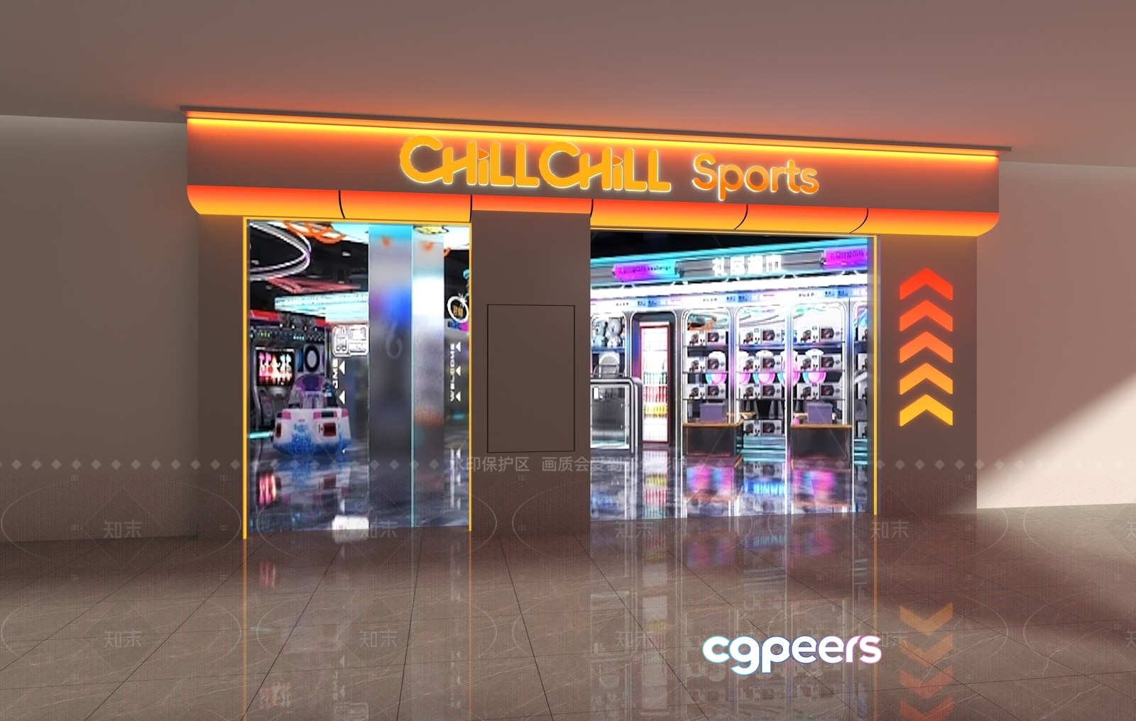 A Storefront With A Sports Theme 3D Model - 11701 - VRAY Render