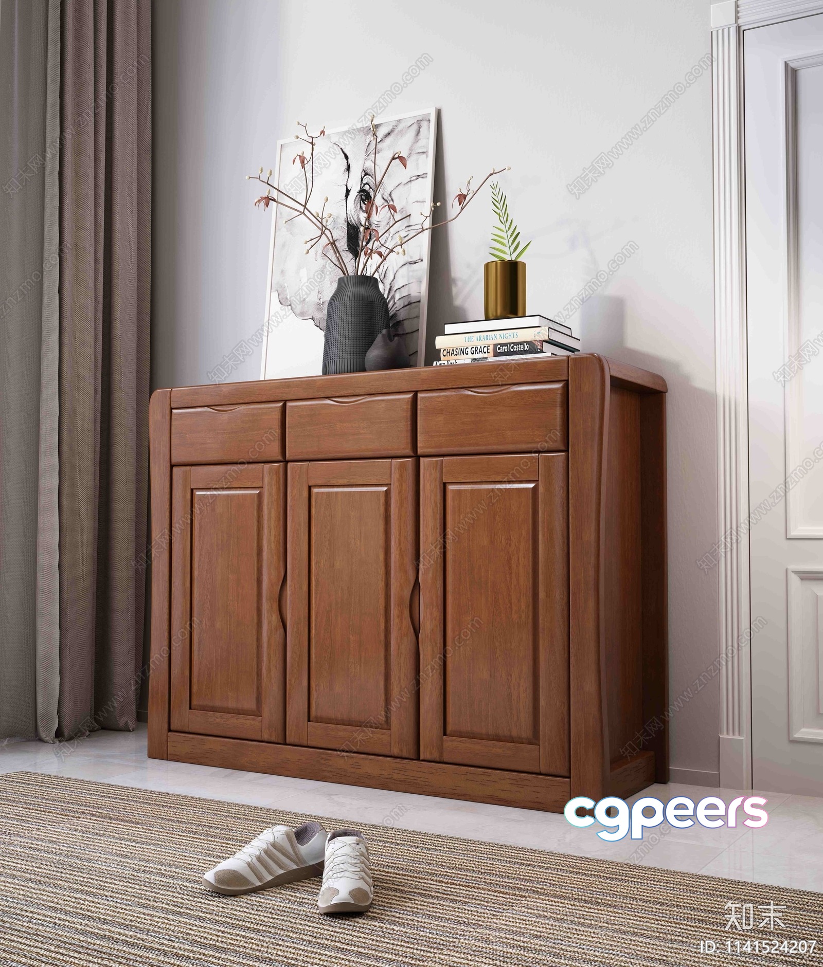 Wooden Cabinet 3D Model - 3475 - VRAY Render