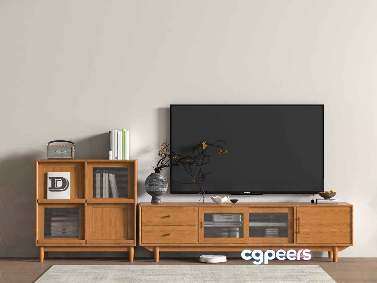 Modern Tv Stand 3D Model - 7418 - VRAY Render