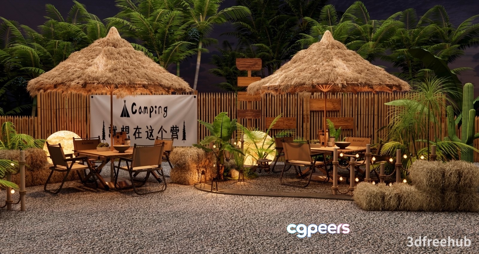 Cozy Camping Scene 3D Model - 23489 - VRAY Render