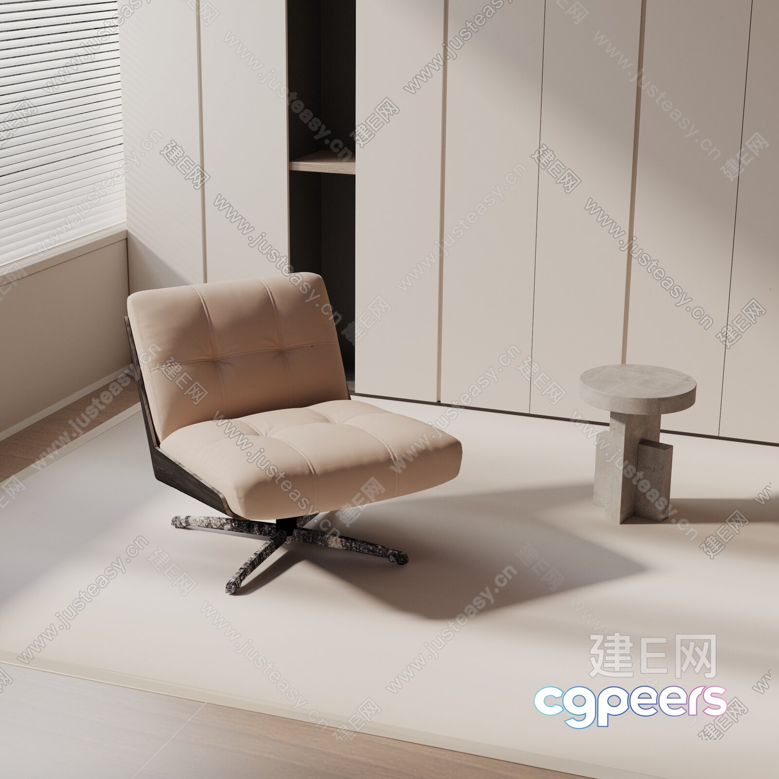 Modern Beige Chair 3D Model - 4917 - VRAY Render Modern Beige Chair 3D Model - 4917 - VRAY Render
