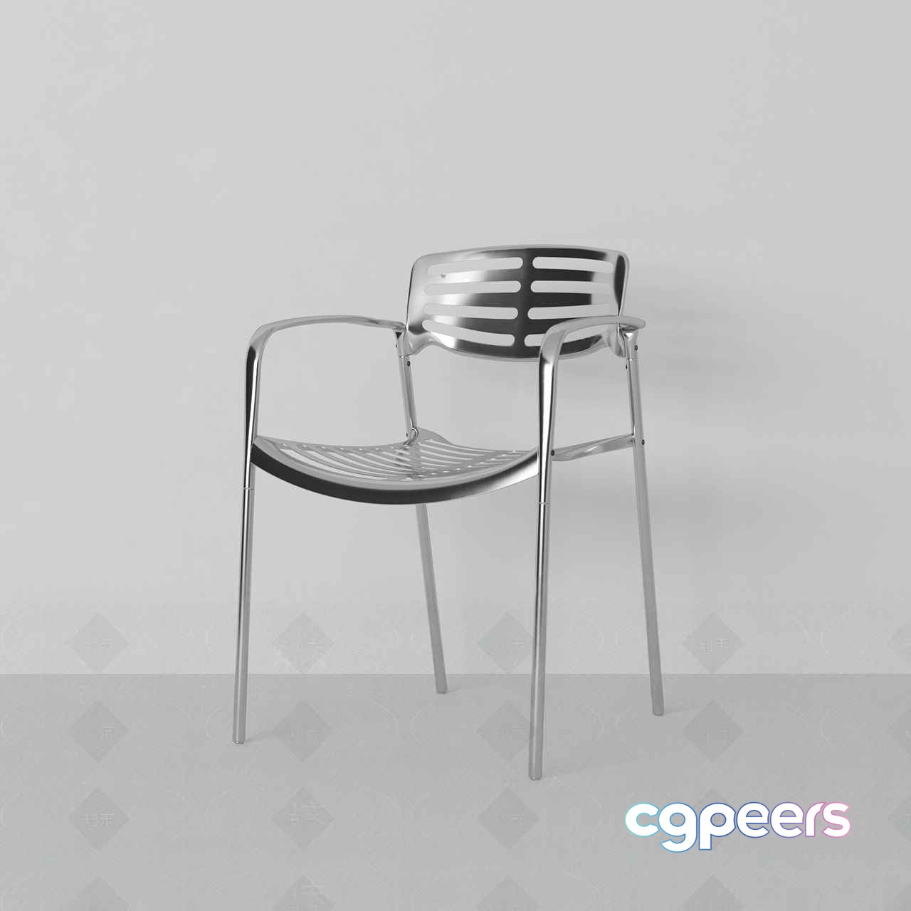Modern Silver Chair 3D Model - 3465 - VRAY Render