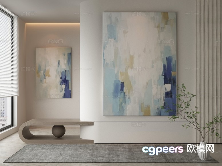Modern Abstract Art 3D Model - 21833 - VRAY Render Modern Abstract Art 3D Model - 21833 - VRAY Render