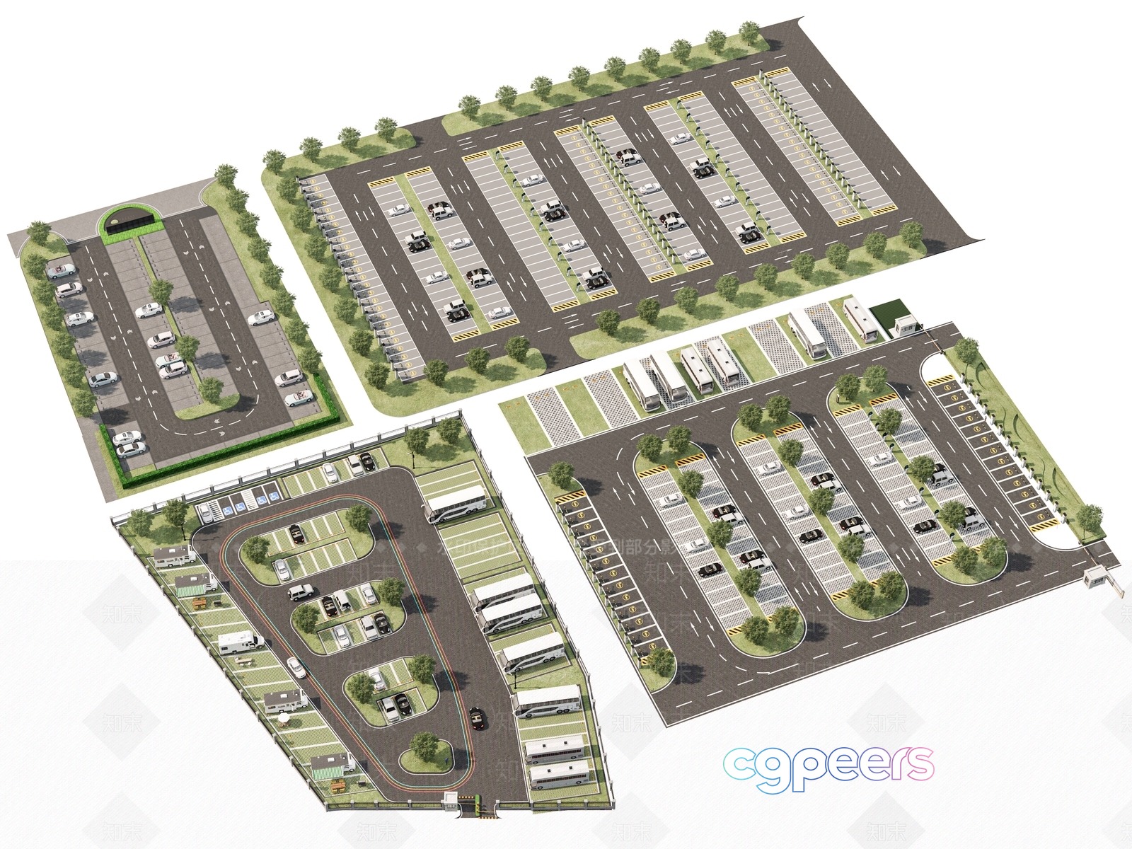 A 3D Parking Lot Design 3D Model - 5461 - VRAY Render