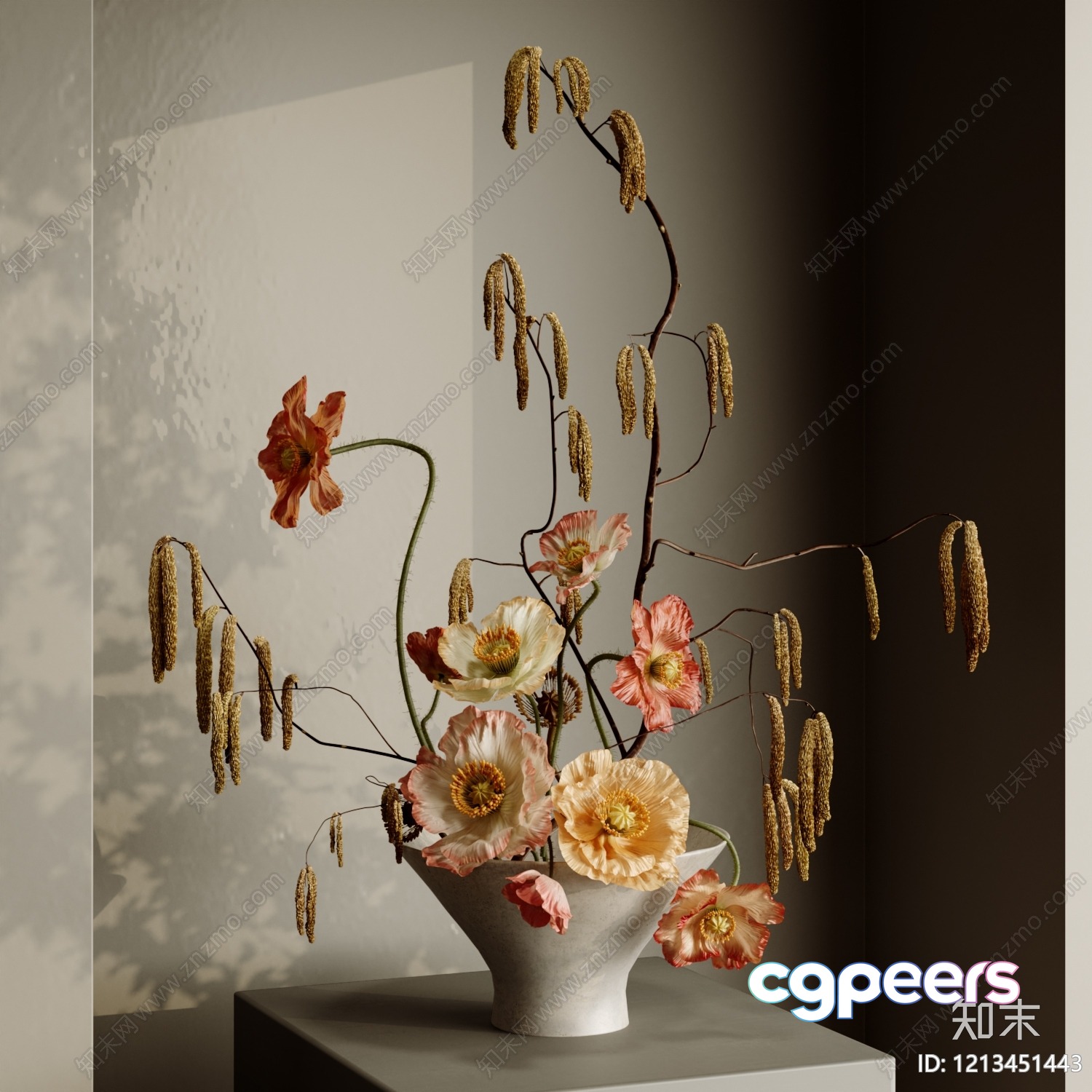 A Vase Of Flowers 3D Model - 5009 - VRAY Render A Vase Of Flowers 3D Model - 5009 - VRAY Render