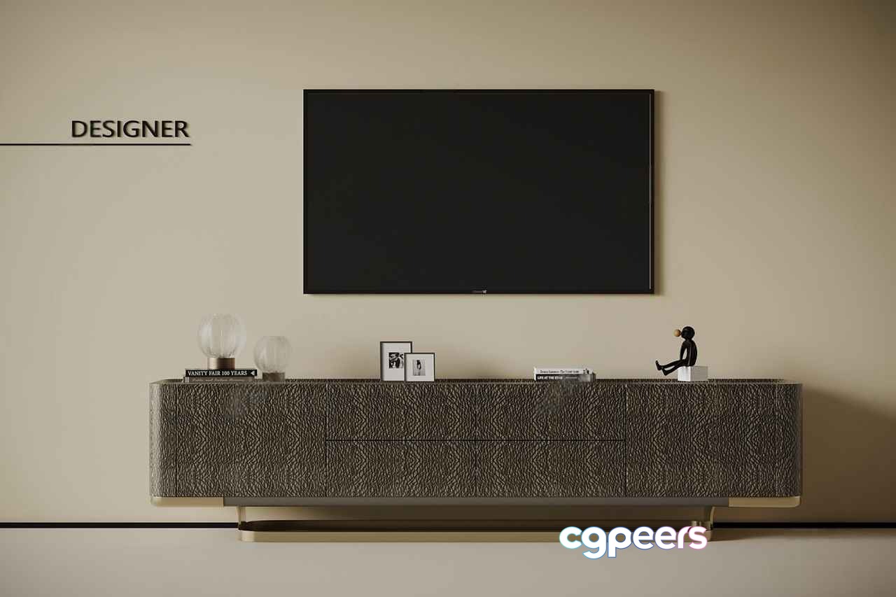 Modern Tv Stand 3D Model - 8501 - VRAY Render
