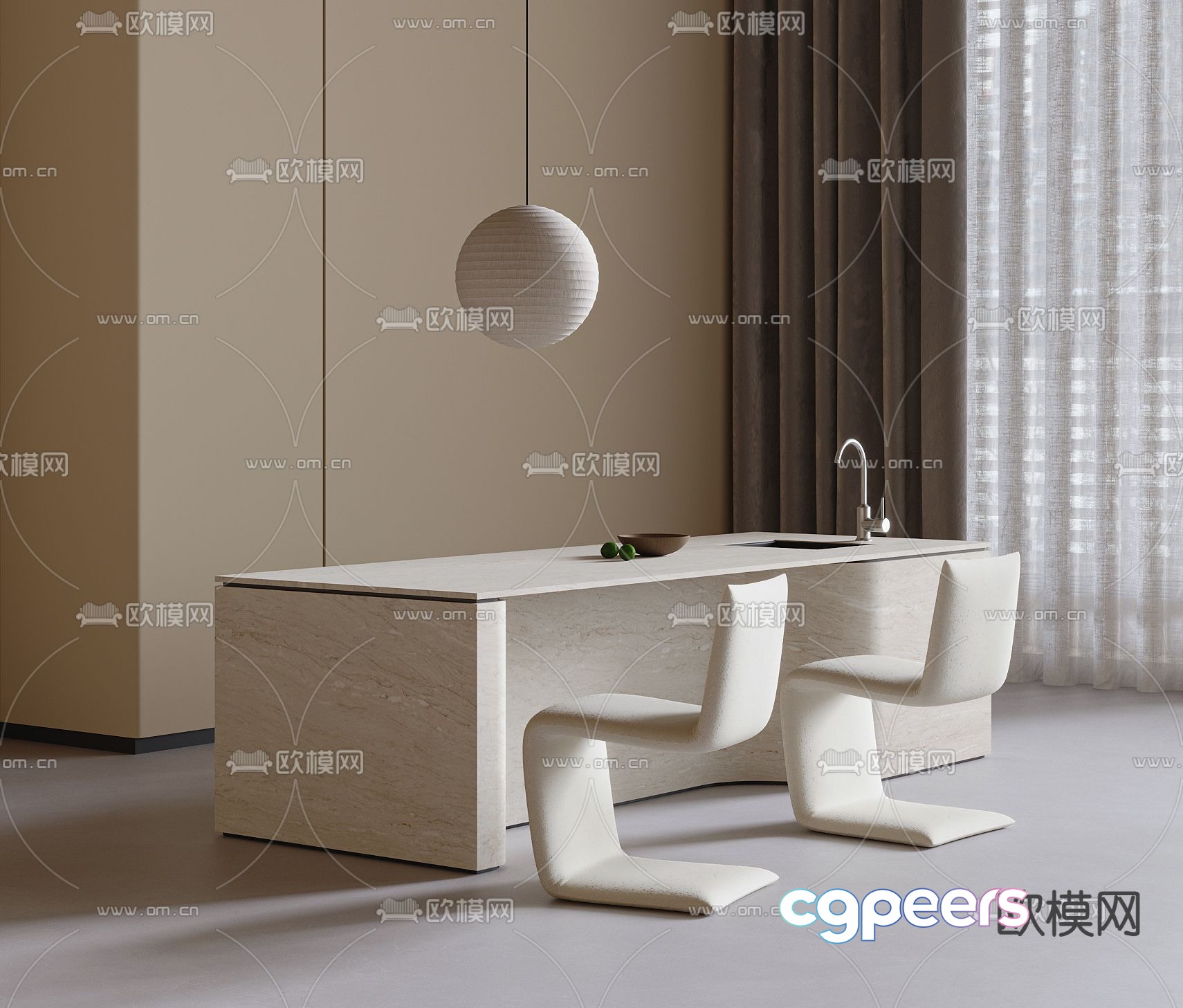 Modern White Office Space 3D Model - 8326 - VRAY Render Modern White Office Space 3D Model - 8326 - VRAY Render