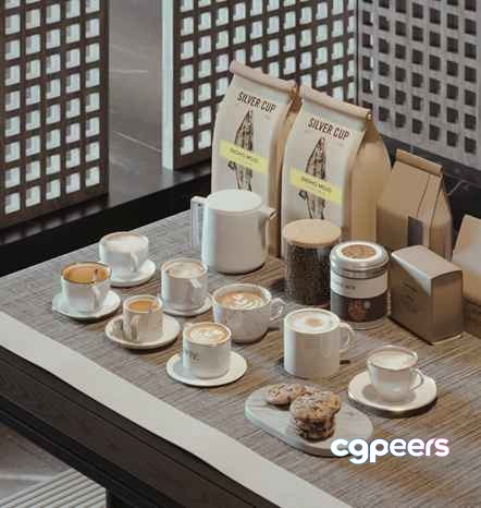 White Coffee Cups 3D Model - 7659 - CORONA Render