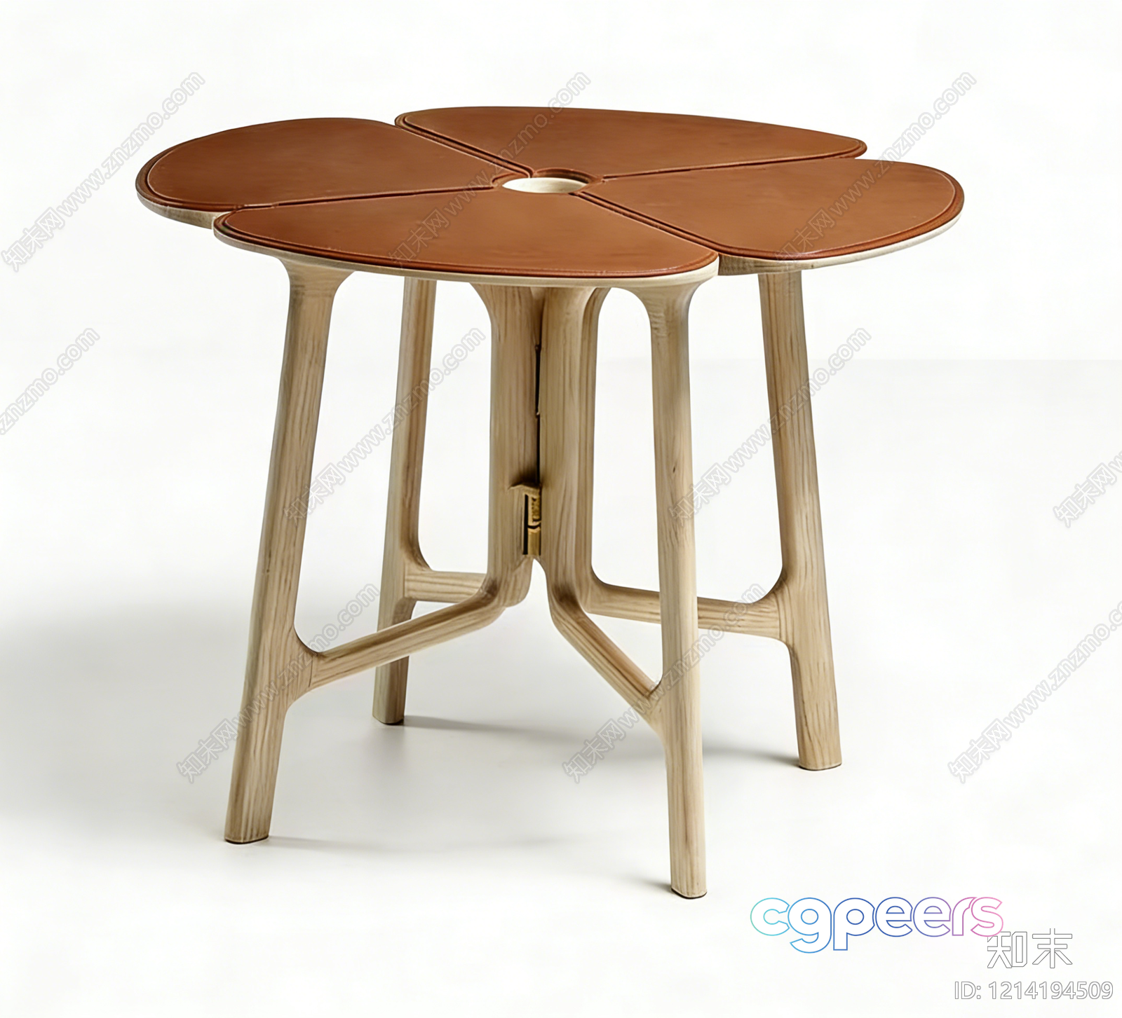 A Wooden Table With Four Round Brown Sections 3D Model - 23461 - VRAY Render