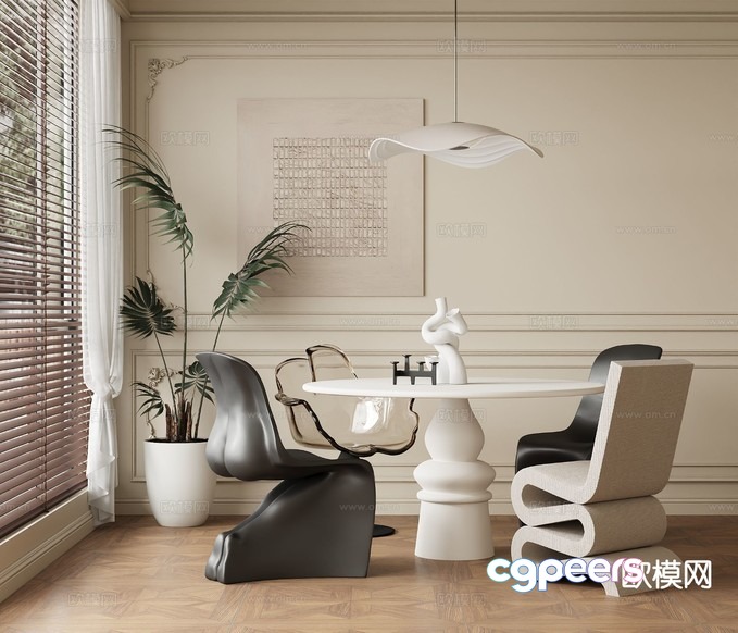 Modern Dining Room 3D Model - 6250 - CORONA Render Modern Dining Room 3D Model - 6250 - CORONA Render