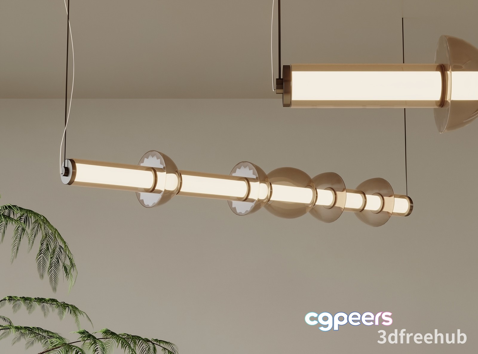 Gold Light Fixture 3D Model - 22174 - VRAY Render