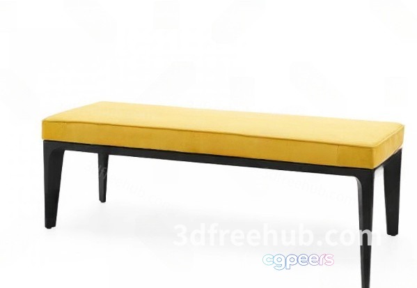 Black And Yellow Bench 3D Model - 229 - VRAY Render Black And Yellow Bench 3D Model - 229 - VRAY Render