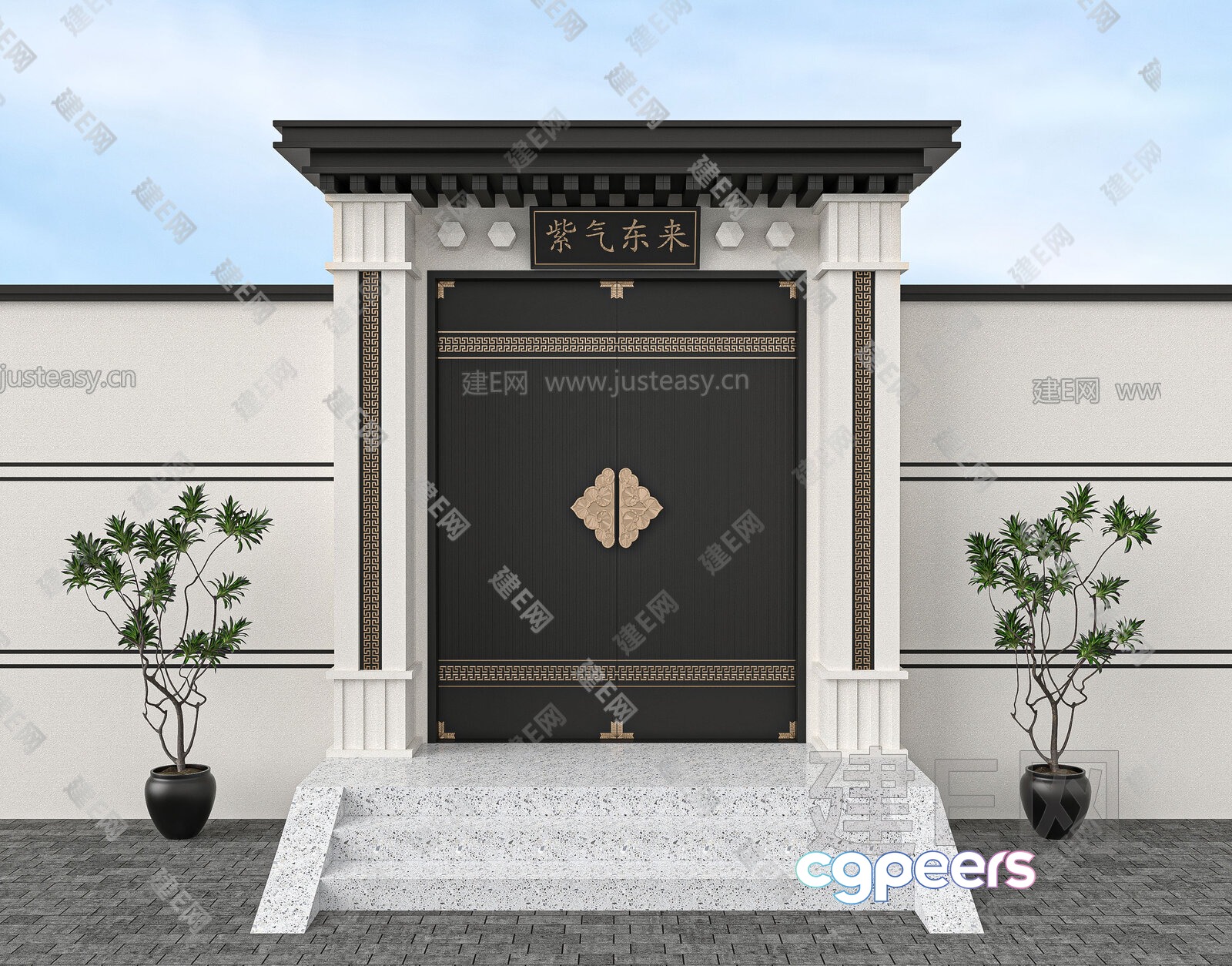 Traditional Asian Doorway 3D Model - 7438 - VRAY Render Traditional Asian Doorway 3D Model - 7438 - VRAY Render