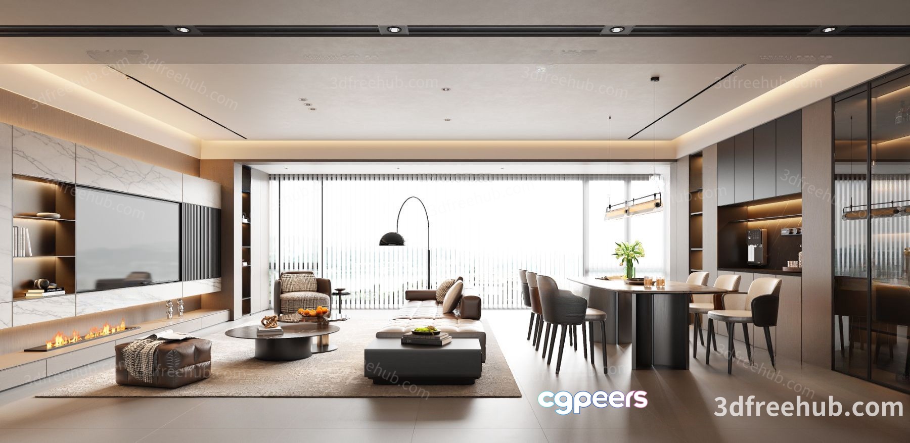 Modern Living Room 3D Model - 22656 - VRAY Render Modern Living Room 3D Model - 22656 - VRAY Render