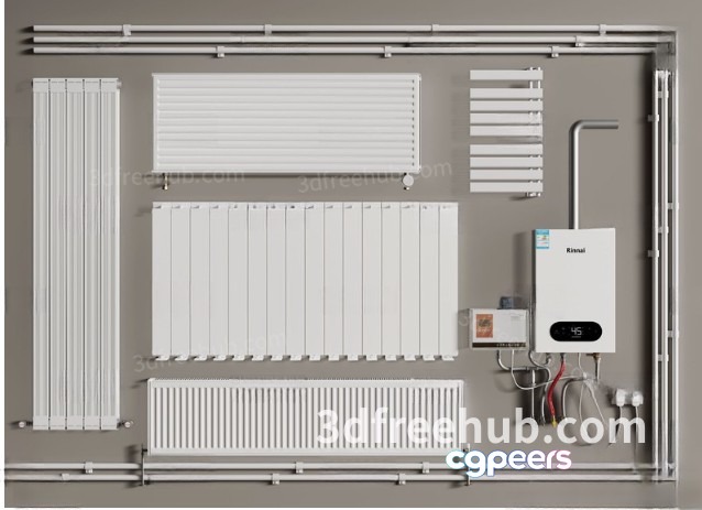 A Wall Of White Radiators 3D Model - 20547 - VRAY Render A Wall Of White Radiators 3D Model - 20547 - VRAY Render