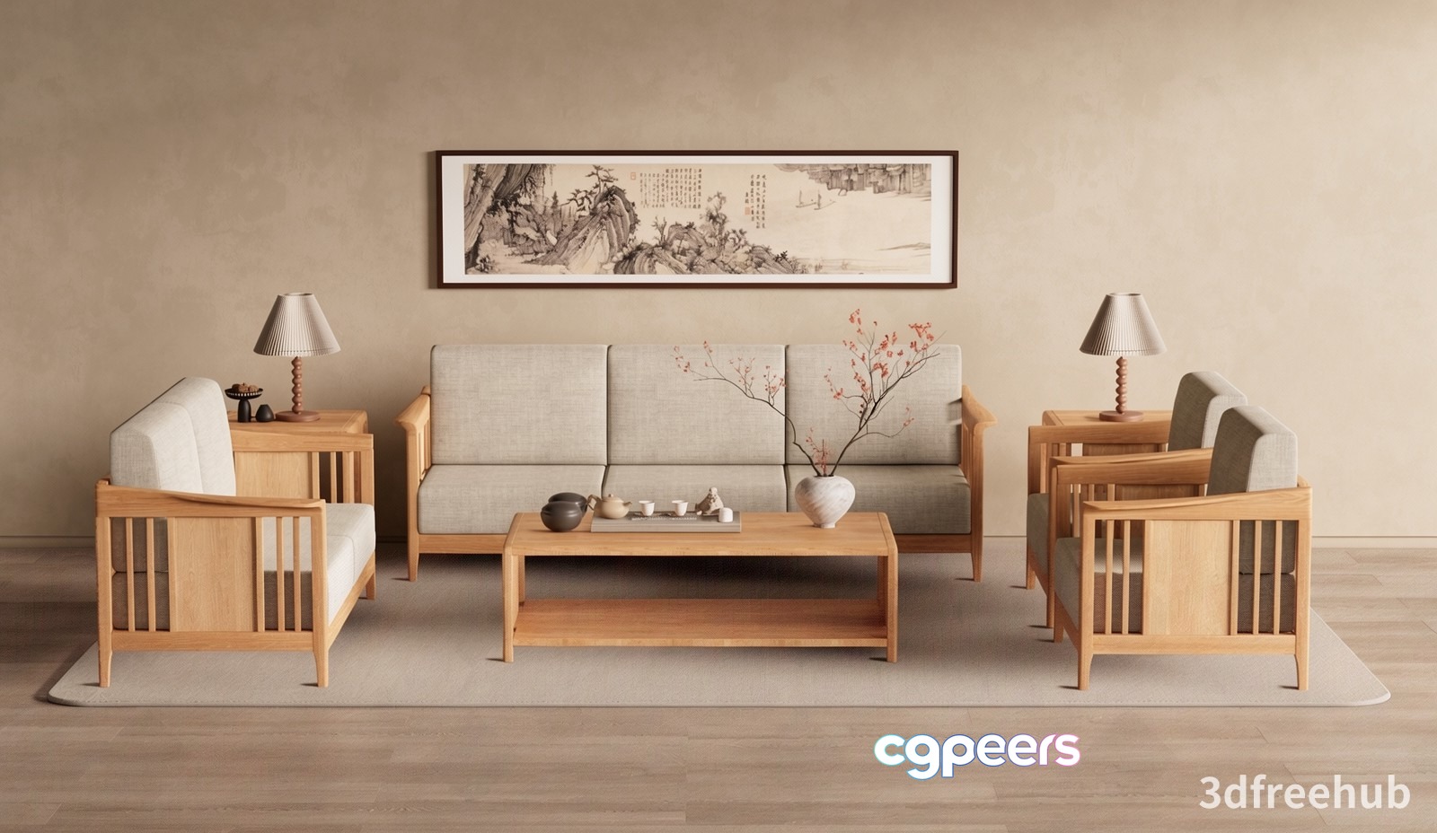 Modern Living Room 3D Model - 22248 - VRAY Render Modern Living Room 3D Model - 22248 - VRAY Render