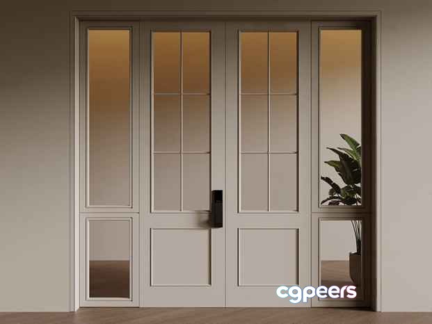 White French Doors 3D Model - 7761 - VRAY Render