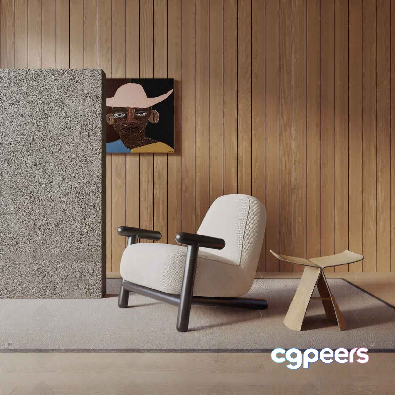 Modern Minimalist Chair 3D Model - 23090 - VRAY Render Modern Minimalist Chair 3D Model - 23090 - VRAY Render