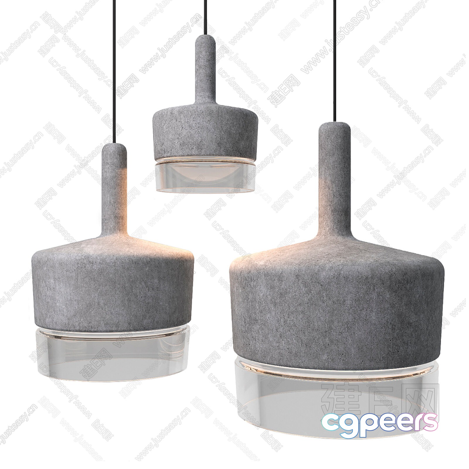 Gray Hanging Light Fixtures 3D Model - 3306 - VRAY Render