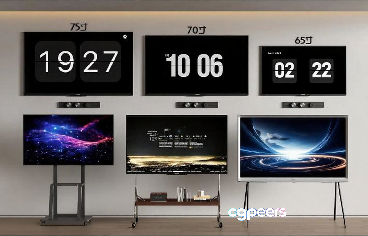Modern Electronic Displays 3D Model - 11465 - VRAY Render Modern Electronic Displays 3D Model - 11465 - VRAY Render
