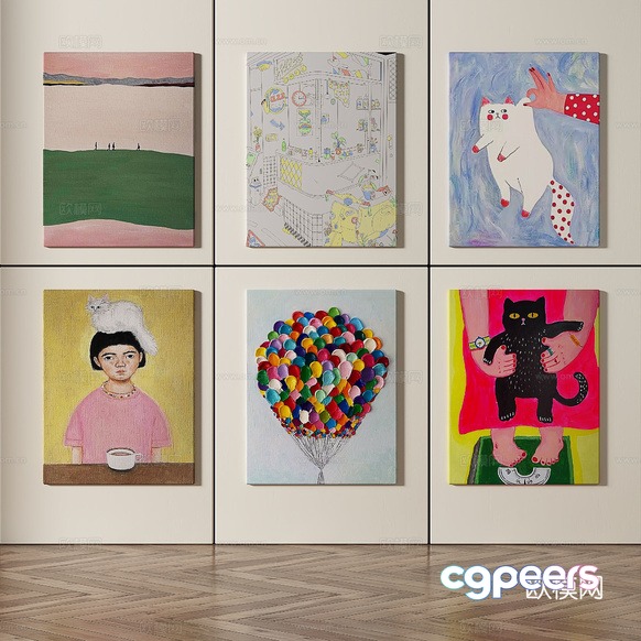 Modern Art Pieces 3D Model - 668 - VRAY Render
