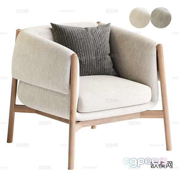Modern Light-Colored Chair 3D Model - 7649 - CORONA Render
