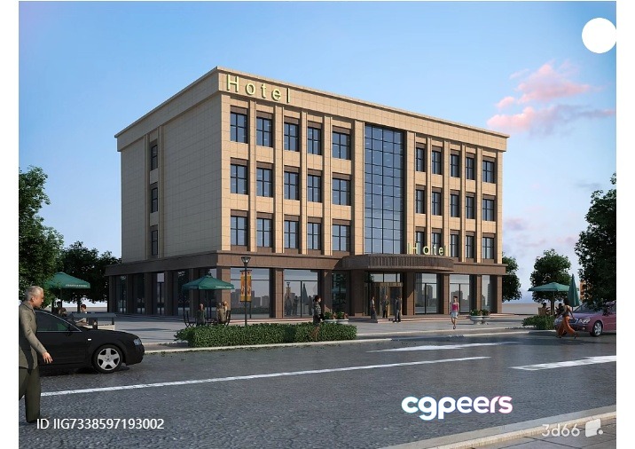 A Hotel Building 3D Model - 15970 - VRAY Render